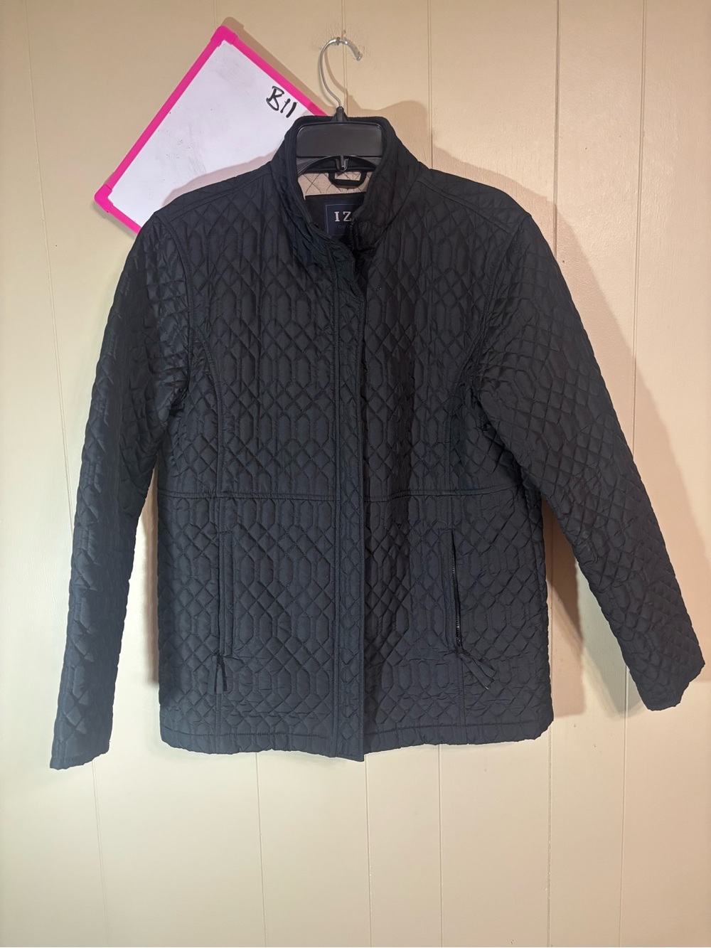 Izod Men's Quilted Lightweight Jacket in Black